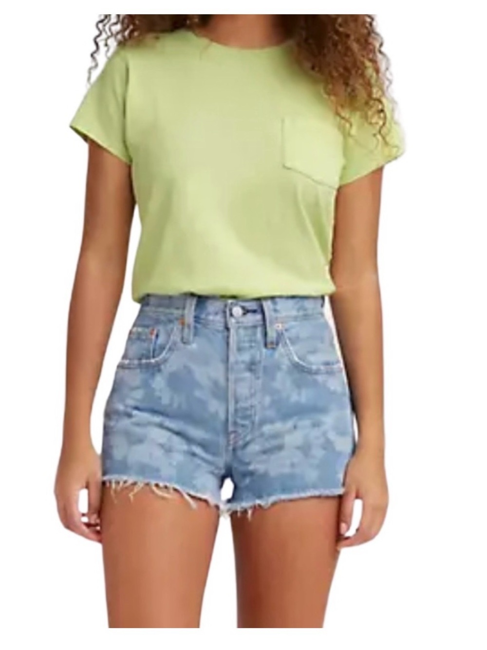 NWT Levi 501 High Rise Floral Print Denim Shorts
